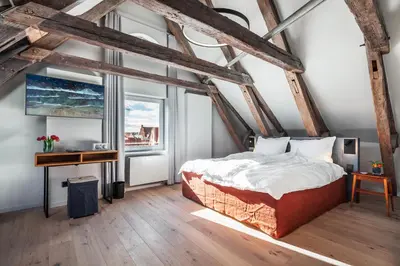 Ein Bett oder Betten in einem Zimmer der Unterkunft Hotel Die Reederin