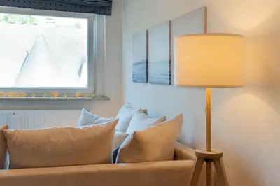 Ein Sitzbereich in der Unterkunft Ferienwohnung Godewind