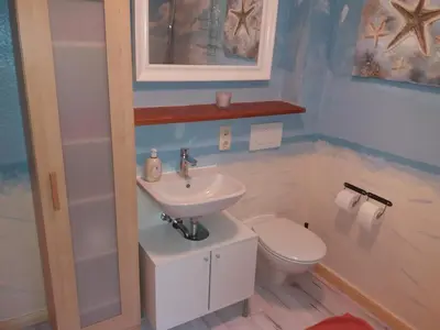 Ein Badezimmer in der Unterkunft Monteurzimmer Lützow