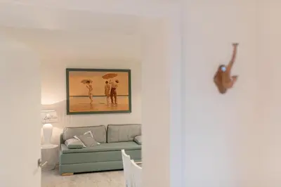 Ein Sitzbereich in der Unterkunft Badeweg 7 Frank Sinatra