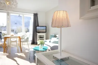 Ein Sitzbereich in der Unterkunft Fischerhuus Wohnung 2