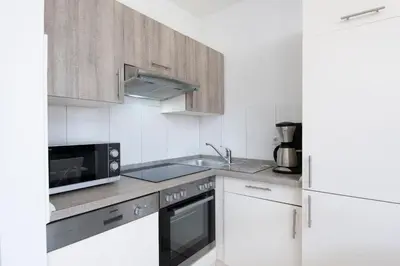 Küche/Küchenzeile in der Unterkunft Alte Bergstraße 6 Schollenblick
