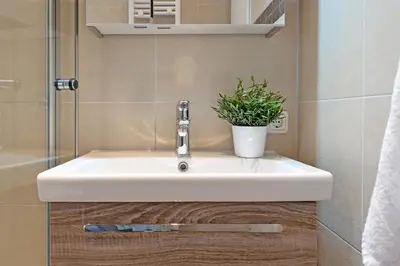 Ein Badezimmer in der Unterkunft Schmiedestraße 3 Wohnung 7