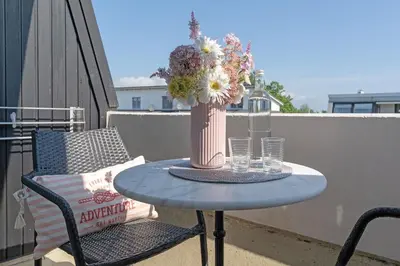Ein Balkon oder eine Terrasse in der Unterkunft Nordlicht