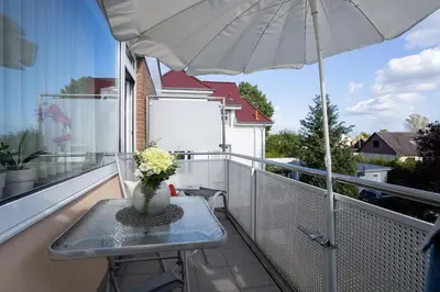 Ein Balkon oder eine Terrasse in der Unterkunft Ostseeperle