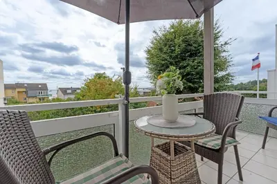 Ein Balkon oder eine Terrasse in der Unterkunft Seepferdchen Deern