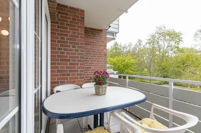 Ein Balkon oder eine Terrasse in der Unterkunft Seepark Wohnung 15