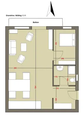 Grundriss der Unterkunft Seepark Wohnung 11