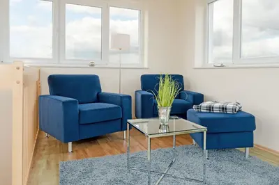 Ein Sitzbereich in der Unterkunft Strandvilla 27- Turmwohnung