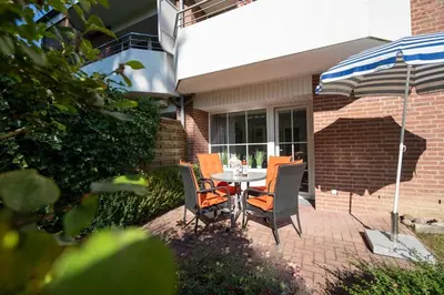 Ein Patio oder anderer Außenbereich in der Unterkunft Scharbutze am Hörn