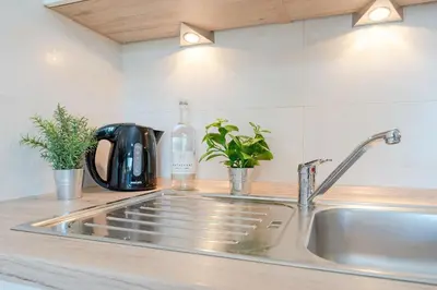 Küche/Küchenzeile in der Unterkunft Haus Bellevue Möwensuite