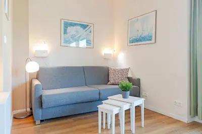 Ein Sitzbereich in der Unterkunft Haus Bellevue Möwensuite