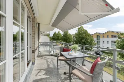 Ein Balkon oder eine Terrasse in der Unterkunft Hanseaten Residenz App 19