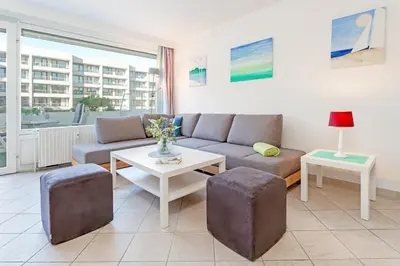 Ein Sitzbereich in der Unterkunft Appartementhaus Terrassenhügel Strandhüpfer