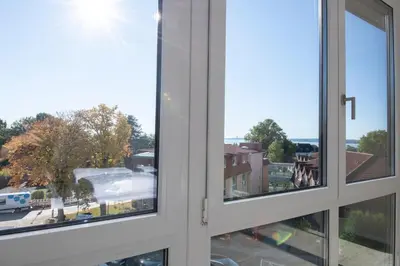 Ein Balkon oder eine Terrasse in der Unterkunft Strandnah