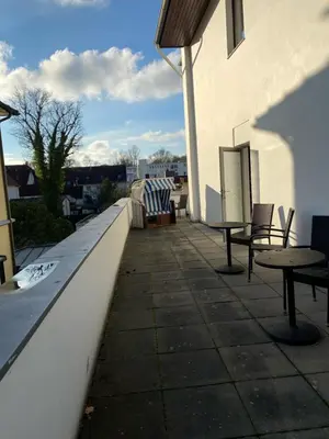 Ein Balkon oder eine Terrasse in der Unterkunft Urlaub am Strand 2