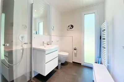 Ein Badezimmer in der Unterkunft Gronenberger Mühle Haus 12