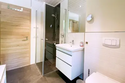 Ein Badezimmer in der Unterkunft Gronenberger Mühle Haus 16
