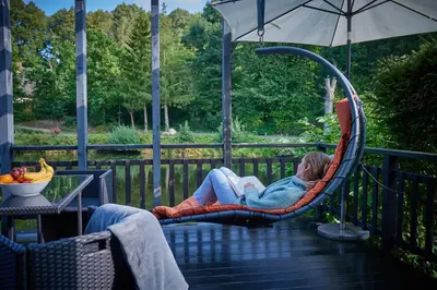Ein Sitzbereich in der Unterkunft Gronenberger Mühle Haus 27