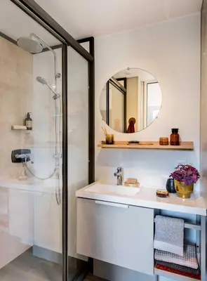 Ein Badezimmer in der Unterkunft Gronenberger Mühle Haus 27