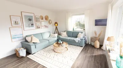 Ein Sitzbereich in der Unterkunft Ferienwohnung Strand Apartment - Scharbeutz