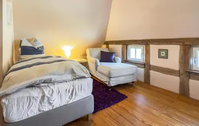 Ein Bett oder Betten in einem Zimmer der Unterkunft 3 Bedroom Cozy Home In Thandorf