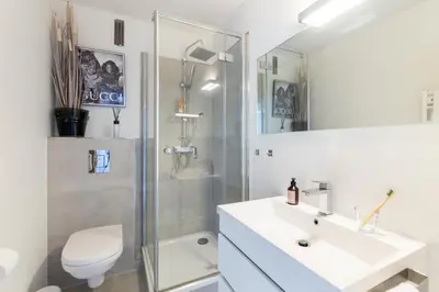 Ein Badezimmer in der Unterkunft View 99 - Ferienwohnung in Scharbeutz mit exklusivem Ostseeblick