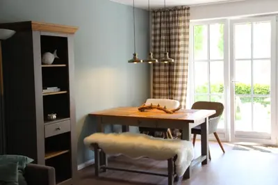 Ein Sitzbereich in der Unterkunft Strandbude16