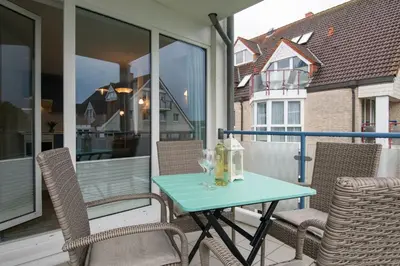 Ein Balkon oder eine Terrasse in der Unterkunft Hansa-Residenz Kleine Oase Scharbeutz