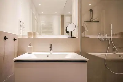 Ein Badezimmer in der Unterkunft Cooles Ferienhaus HAFF COAST im Surfer-Style in Scharbeutz - Haffkrug