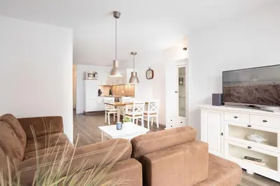 TV/Unterhaltungsangebot in der Unterkunft Strandvilla Augustusbad Wohnung 1