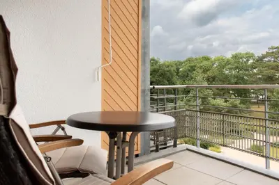 Ein Balkon oder eine Terrasse in der Unterkunft Ferienwohnung Timm's - Timmendorfer Strand