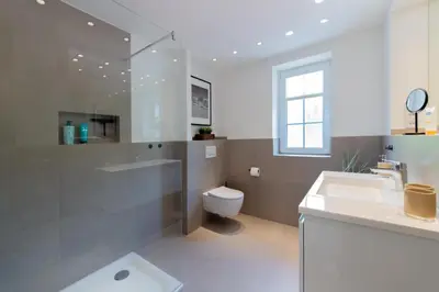 Ein Badezimmer in der Unterkunft Ferienwohnung Neptuns Auszeit in Haffkrug
