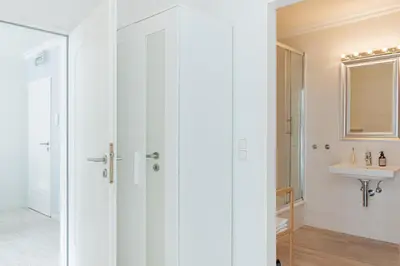 Ein Badezimmer in der Unterkunft Ferienwohnung Strandkörbchen - Scharbeutz