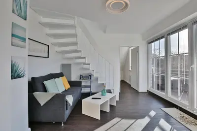 Ein Sitzbereich in der Unterkunft Parkdomizil Parkdomizil Appartement 9