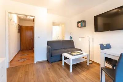 TV/Unterhaltungsangebot in der Unterkunft Ferienhaus Bergstraße 62 Appartement Heimathafen