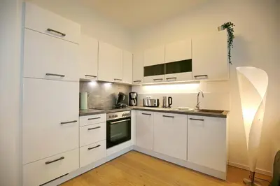 Küche/Küchenzeile in der Unterkunft Villa Frankfurt Villa Frankfurt Appartement 01