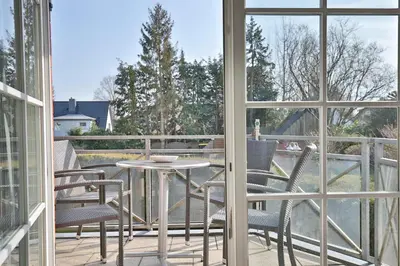 Ein Balkon oder eine Terrasse in der Unterkunft Haus Parkblick, Timmendorfer Strand Haus Parkblick Appartement 08