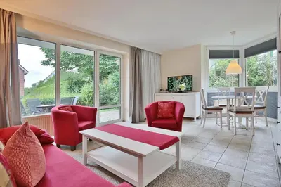 Ein Sitzbereich in der Unterkunft Gorch-Fock-Straße 16 Gorch-Fock-Str 16 Appartement 2