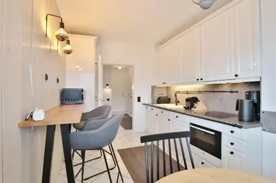Küche/Küchenzeile in der Unterkunft Am Elchgrund Eastcoast-Appartement 4
