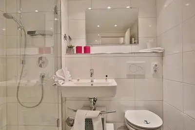 Ein Badezimmer in der Unterkunft Domizil Strandallee 30 Domizil Strandallee 30 Appartement 01