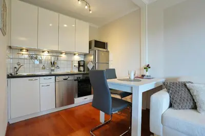 Küche/Küchenzeile in der Unterkunft Haus am Höppnerweg 5 Haus am Höppnerweg 5 Appartement 05