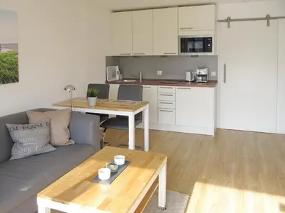 Küche/Küchenzeile in der Unterkunft Ferienanlage Bergstraße 62 Appartement Strandzwerg Appartement 10