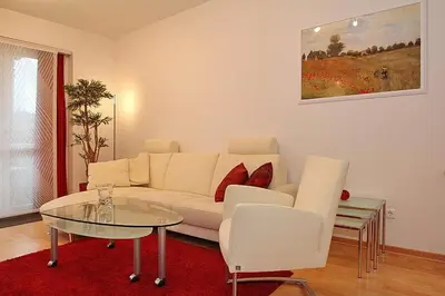 Ein Sitzbereich in der Unterkunft Haus Wohldkamp Haus Wohldkamp Appartement 19