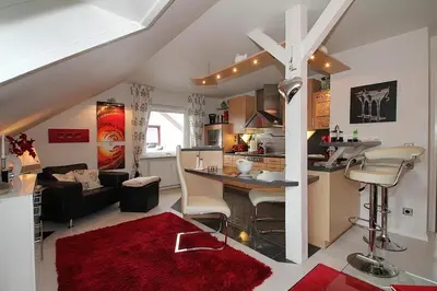 Küche/Küchenzeile in der Unterkunft Fh Dornkampstraße 1 a Ferienhaus Dornkampstrasse 1a Appartement 8
