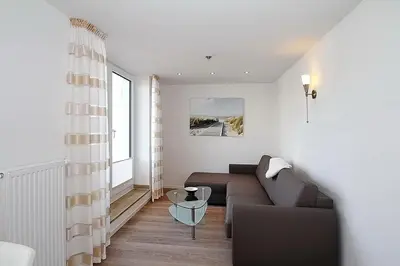 Ein Sitzbereich in der Unterkunft Residenz am Timmendorfer Platz Residenz am Timmendorfer Platz Appartement 1