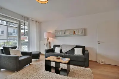 Ein Sitzbereich in der Unterkunft Haus Strandstrasse Strandstrasse 150 Appartement 3