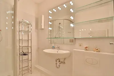 Ein Badezimmer in der Unterkunft Haus am Höppnerweg 5 Haus am Höppnerweg 5 Appartement 09