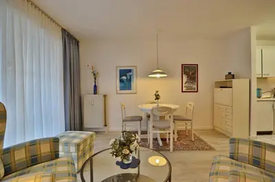 Ein Sitzbereich in der Unterkunft Kurparkresidenz-Timmendorfer Strand Kurparkresidenz-Timmendorfer Strand Appartement 22