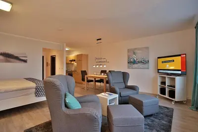 TV/Unterhaltungsangebot in der Unterkunft Haus Seebrücke Haus Seebrücke Appartement 08